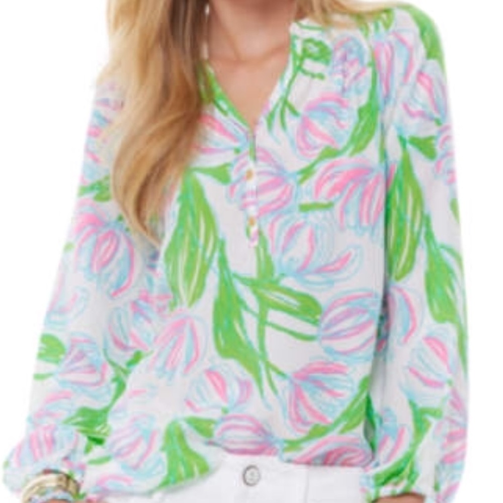 Lilly Pulitzer Elsa Blouse in Tulip print
